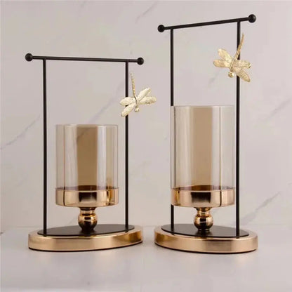 Golden Iron Candle Holder