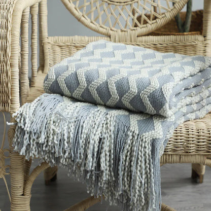 Nordic Knitted Blanket: Cozy Elegance for Sofa, Bed, and Office Nap