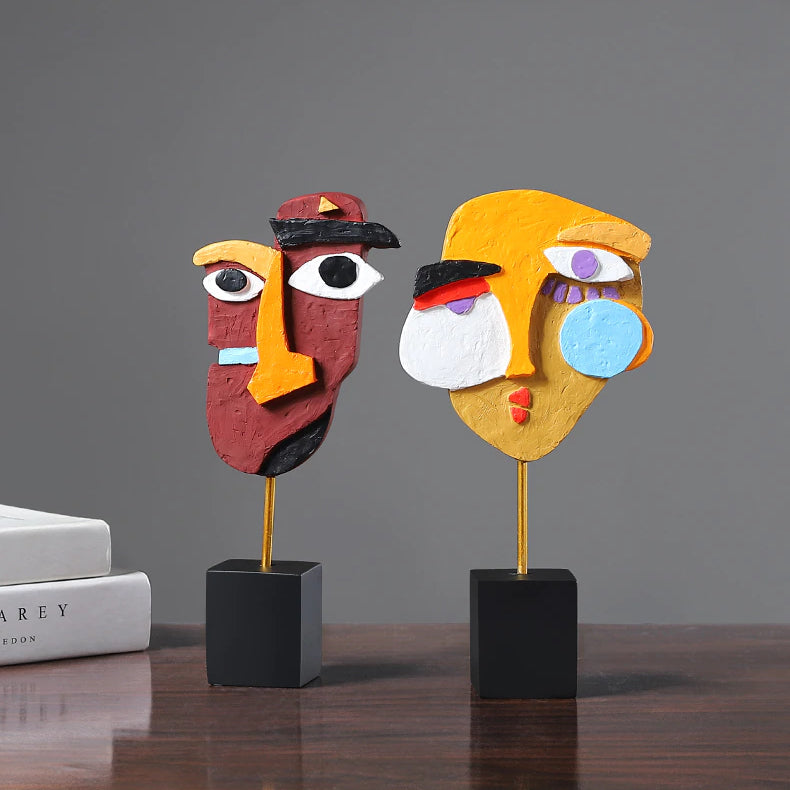 Abstract Face Art Sculpture