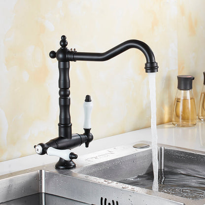 Miravique-Handle Rustic Brass Faucet