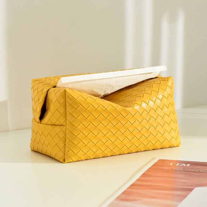 Woven Leather Tissue Paper Holder