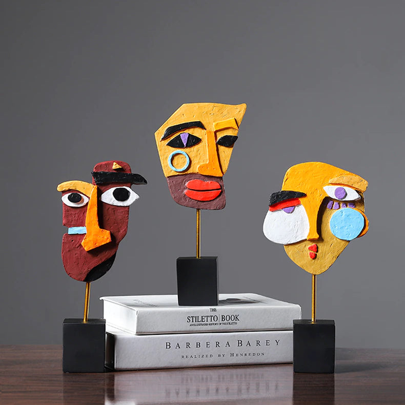 Abstract Face Art Sculpture