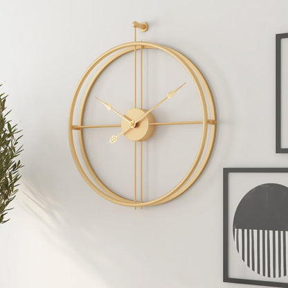 Gold Minimalist Metal Wall Clock Large