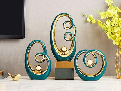 Ceramic Abstract Spiral Decor