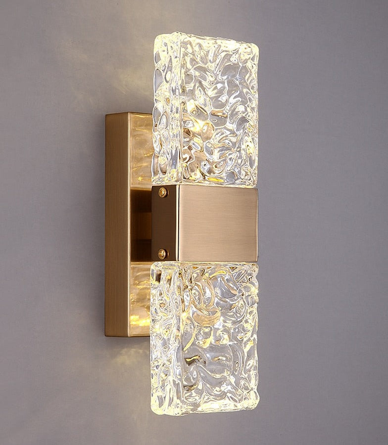 Miravique - Textured Glass Crystal Wall Sconce