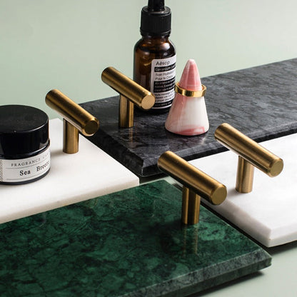 Marble & Brass Bathroom Storage Tray Organizer