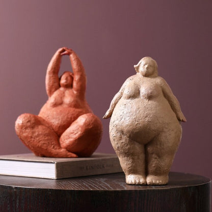 Curvy Yoga Lady Figures Sculpture