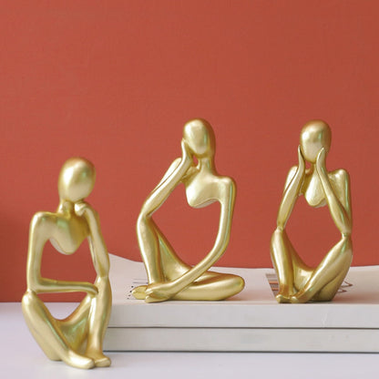 Trio Thinker Figurine