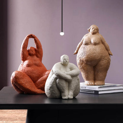 Curvy Yoga Lady Figures Sculpture