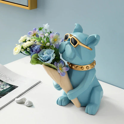 Cool Bulldog Statue Vase