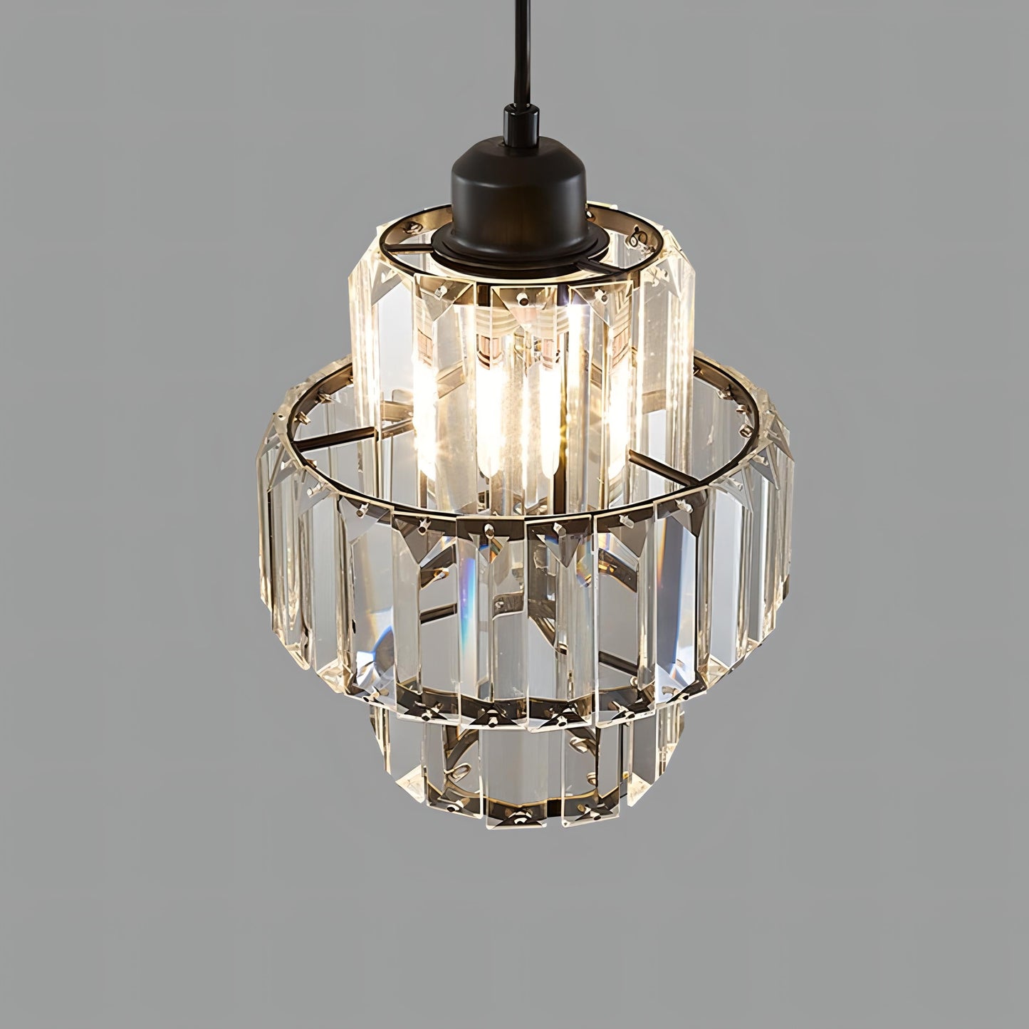 FernandoÉlégance - Crystal Ceiling Light with Striated Design