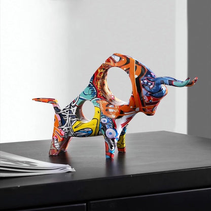 Street Graffiti Bull Sculptures