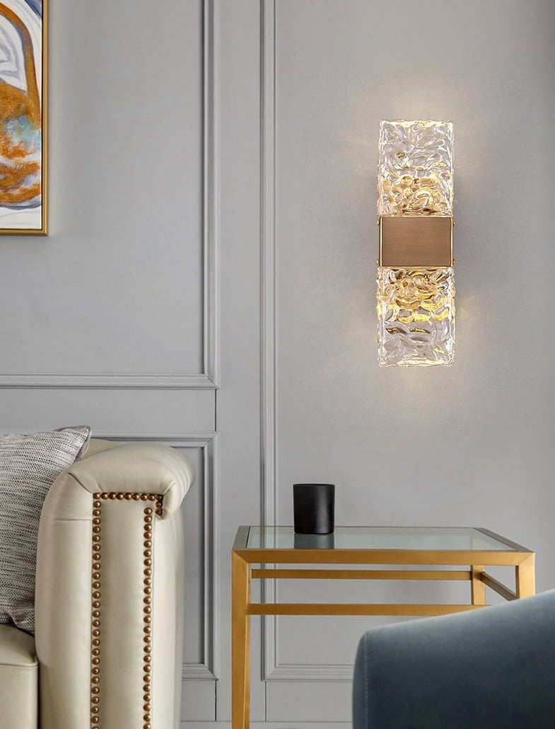 Miravique - Textured Glass Crystal Wall Sconce