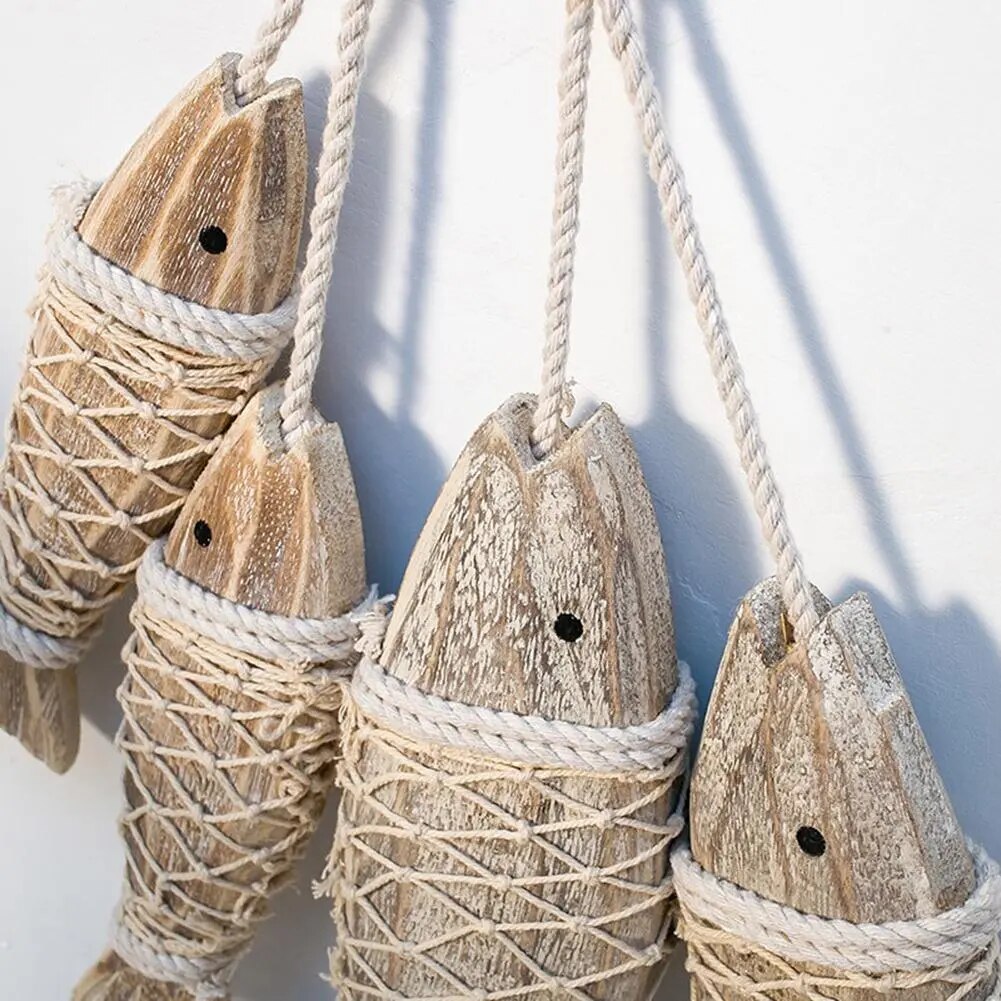 Mediterranean Wooden Hanging Fish