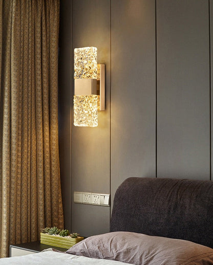 Miravique - Textured Glass Crystal Wall Sconce