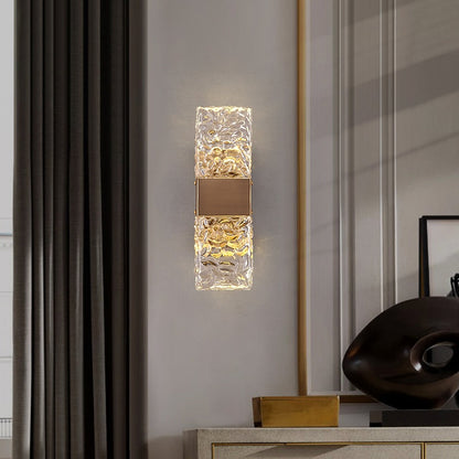 Miravique - Textured Glass Crystal Wall Sconce