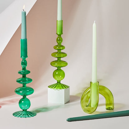 Nordic Glass Candle Holders – Elegant Candlelight Ambiance for Home and Events