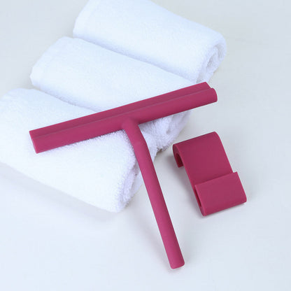 Retro Silicone Squeegee for Shower with Storage Holder