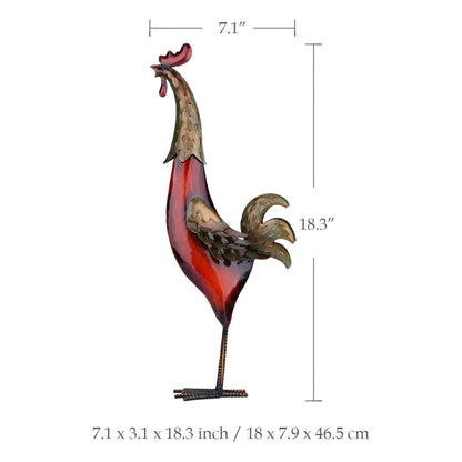 Metal Rooster Home Decor Sculpture