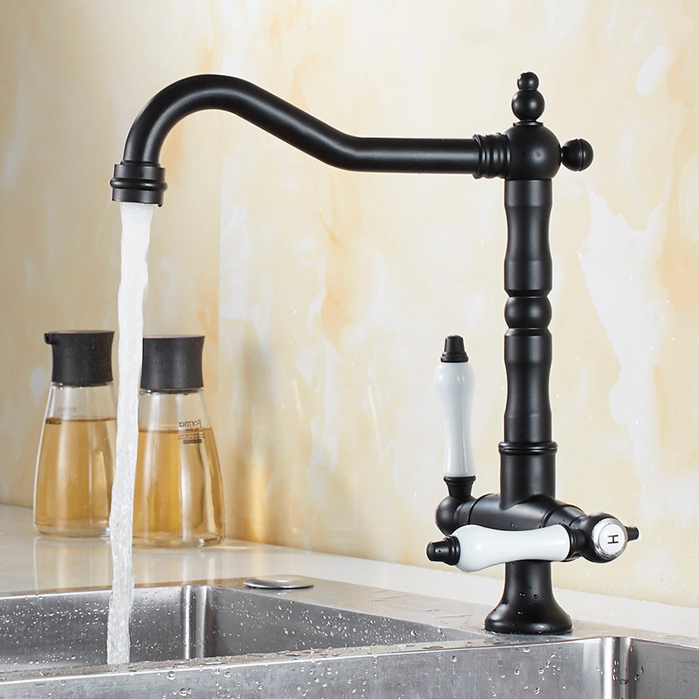 Miravique-Handle Rustic Brass Faucet