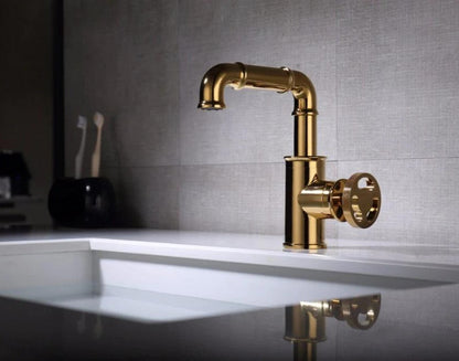 Miravique Brass Rotary Handle Bathroom Faucet