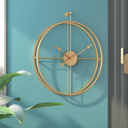 Gold Minimalist Metal Wall Clock Large