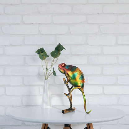 Metal Cameleon Home Decor Sculpture