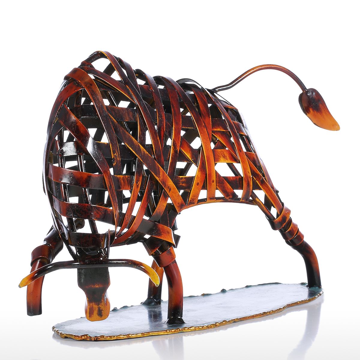 Metal Raging Wildlife Sculpture