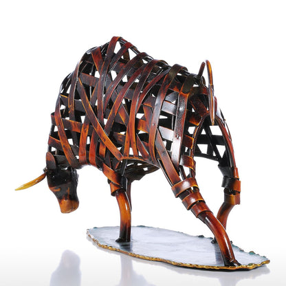 Metal Raging Wildlife Sculpture