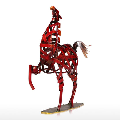 Iron Braided Horse Statue