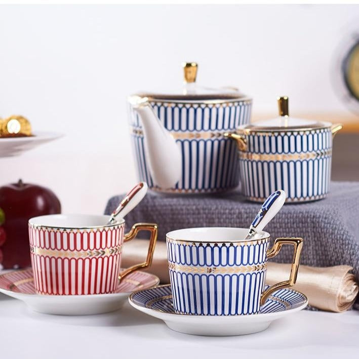 London Teacup Collection Set - Elegant Ceramic Cups (250ml) for Stylish Coffee & Tea Enjoyment