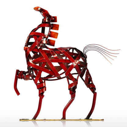 Iron Braided Horse Statue