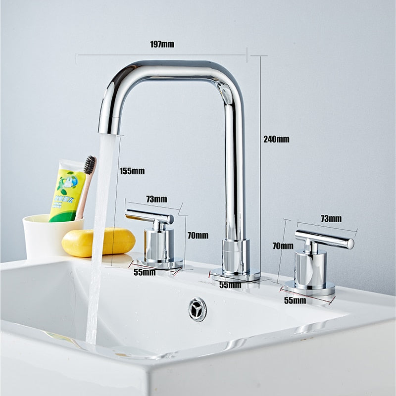 Miravique Three Hole Bathroom Faucet