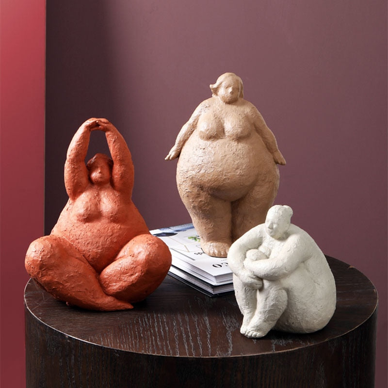 Curvy Yoga Lady Figures Sculpture