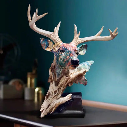 Handcrafted Deer Head Statue