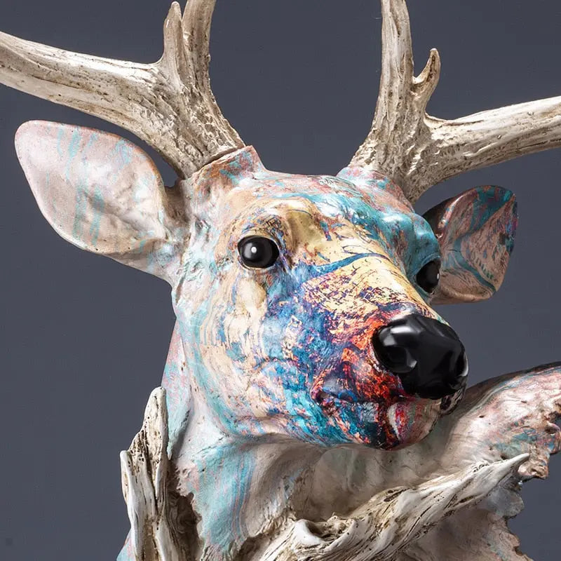 Handcrafted Deer Head Statue