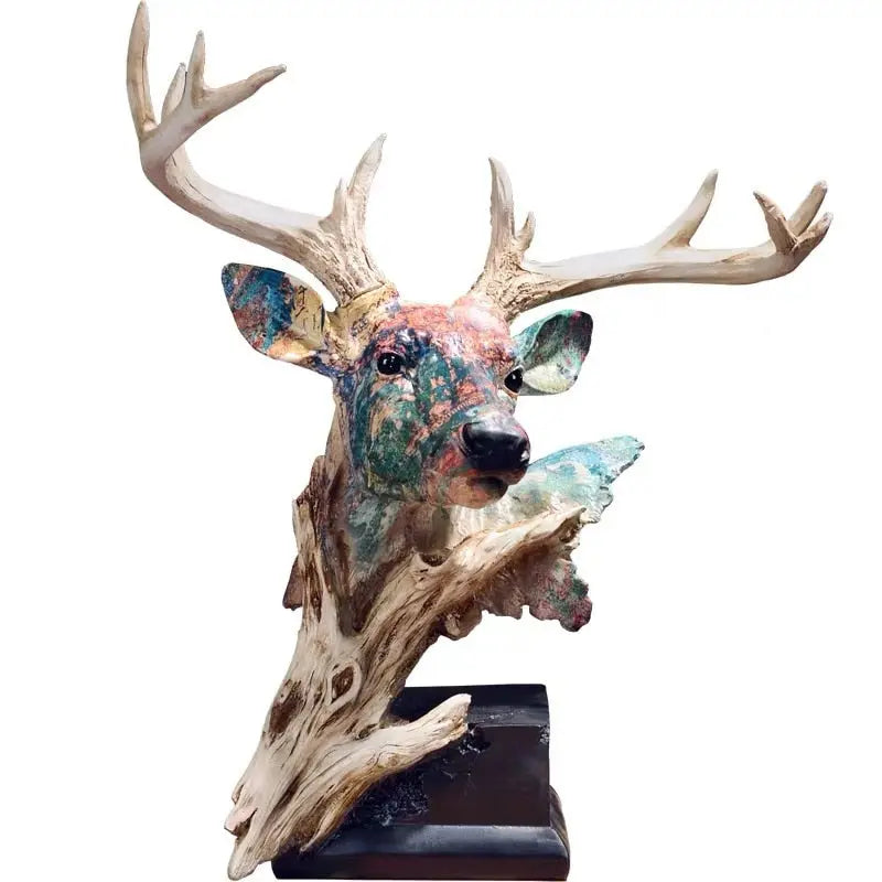 Handcrafted Deer Head Statue