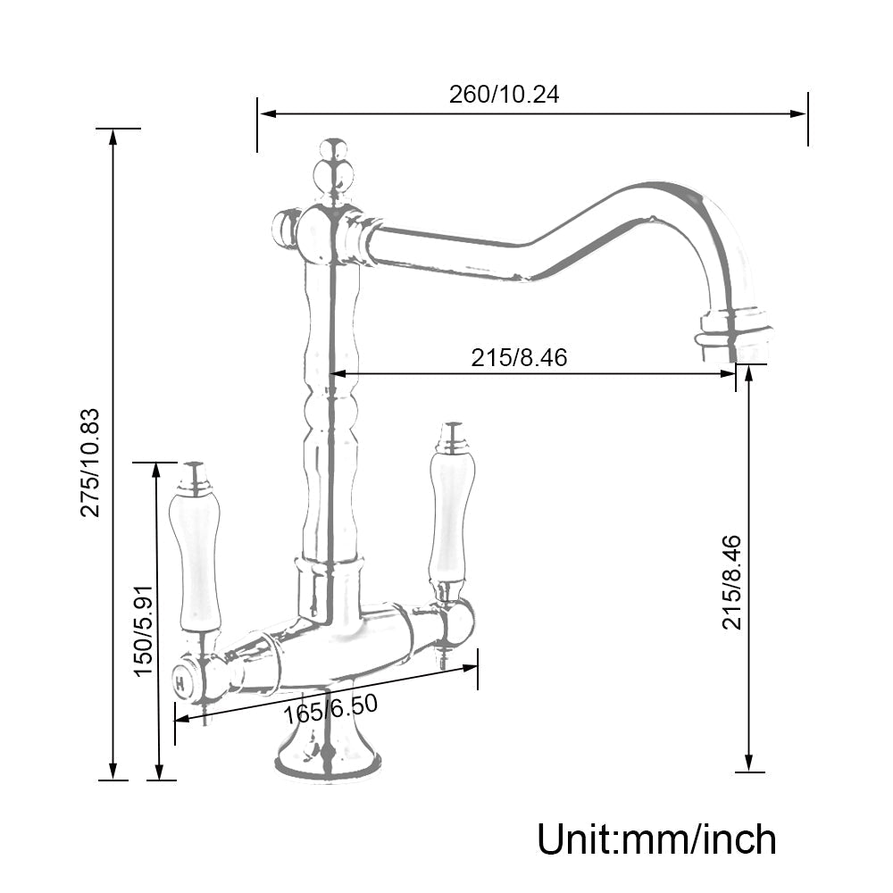 Miravique-Handle Rustic Brass Faucet