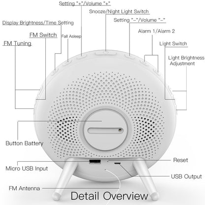 TechTime - Wireless LED Alarm Clock with Color Changing