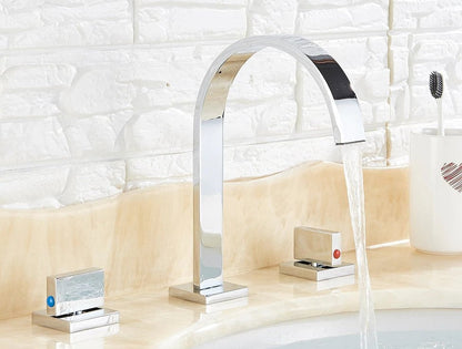 Miravique Gooseneck Double Handle Bathroom Faucet