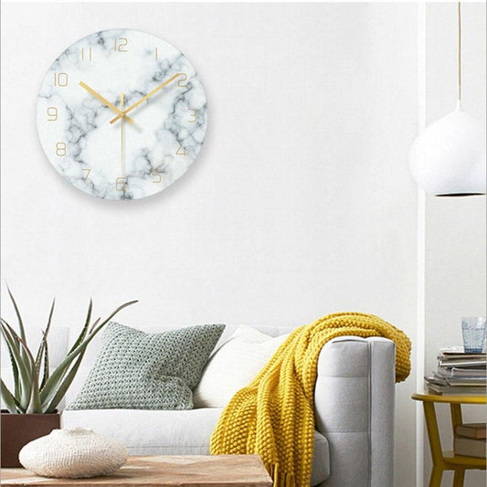 Wall Clock - StoneGlow - Marble Design - Nordic Style