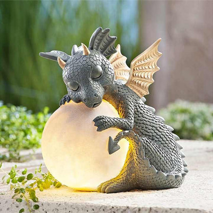 Garden statue - Draconis - Solar Lighting - Resin Dragon Statue lamp