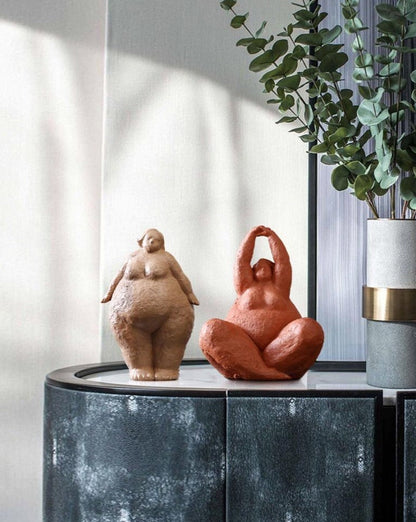 Curvy Yoga Lady Figures Sculpture