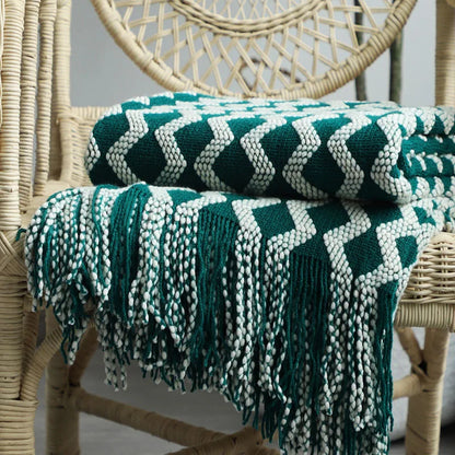 Nordic Knitted Blanket: Cozy Elegance for Sofa, Bed, and Office Nap