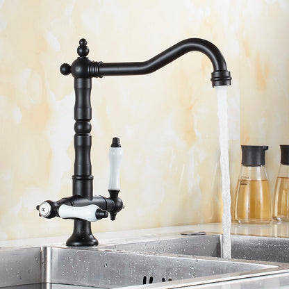 Miravique-Handle Rustic Brass Faucet