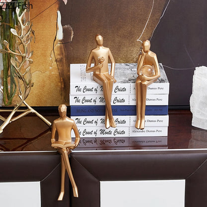 Abstract Bookshelf Decorative Figurines