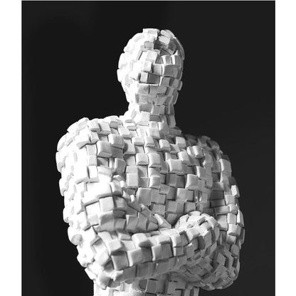 Black & White Pixel Figurine