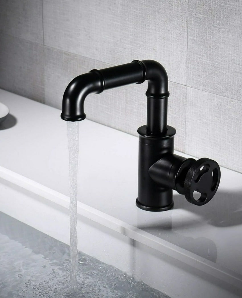 Miravique Brass Rotary Handle Bathroom Faucet