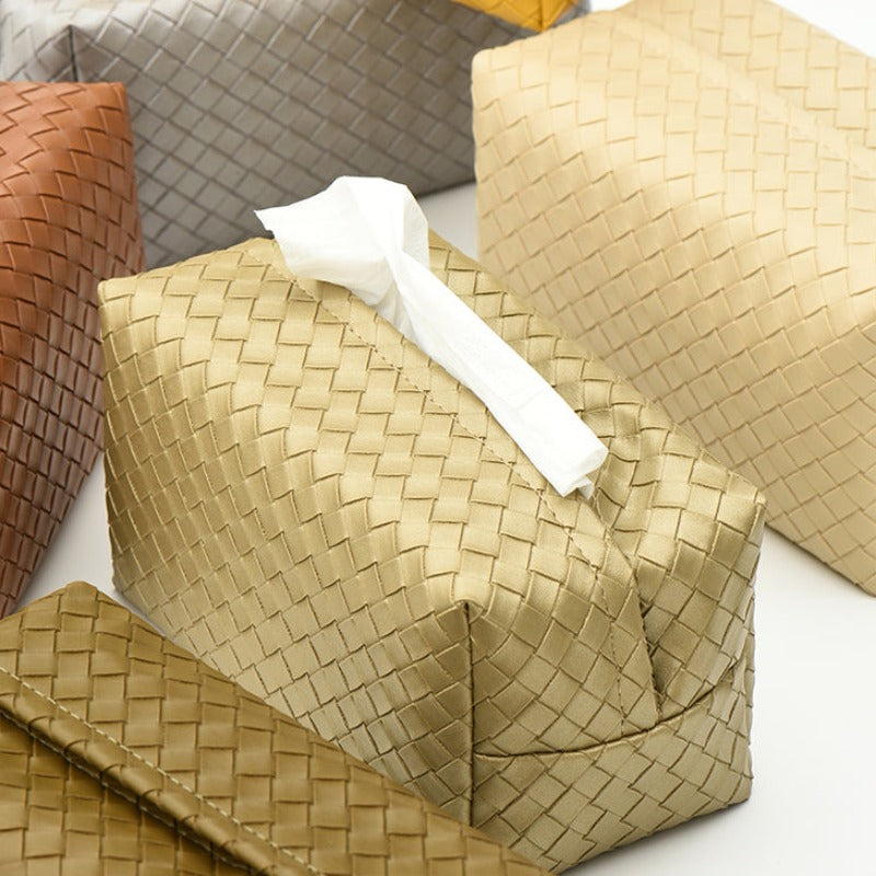 Woven Leather Tissue Paper Holder