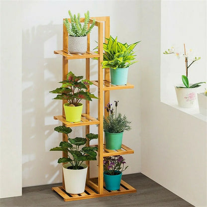 Arlo Bamboo Multi-Tier Plant Stand - Indoor & Outdoor Flower Pot Rack